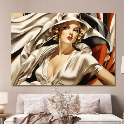 La Sirena Bianca Stile Tamara de Lempicka ilmt22 quadro stampato su tela
