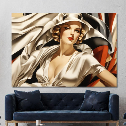 La Sirena Bianca Stile Tamara de Lempicka ilmt22 quadro stampato su tela