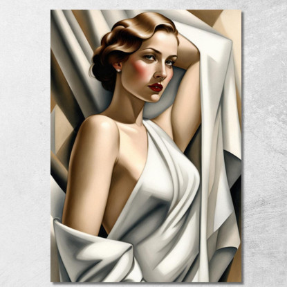 Donna In Bianco Stile Tamara de Lempicka ilmt23 quadro stampato su tela