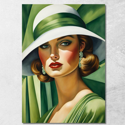 Giovane Ragazza Verde Reinterpretazione Tamara de Lempicka ilmt26 quadro stampato su tela