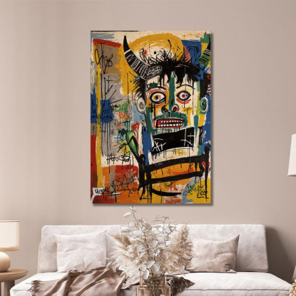 Visione Della Follia Stile Jean-Michel Basquiat ibsq1 quadro stampato su tela