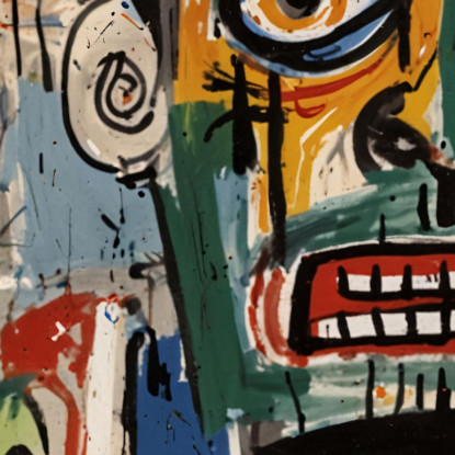 Visione Della Follia Stile Jean-Michel Basquiat ibsq1 quadro stampato su tela