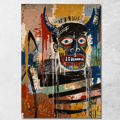Distorsione Astratta Reinterpretazione Jean-Michel Basquiat ibsq2 quadro stampato su tela