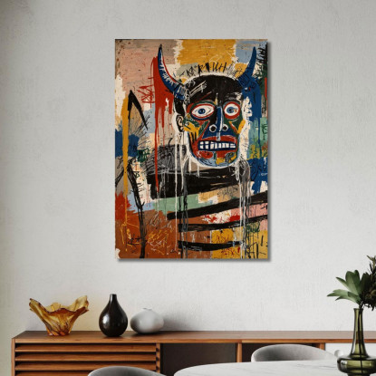 Distorsione Astratta Reinterpretazione Jean-Michel Basquiat ibsq2 quadro stampato su tela