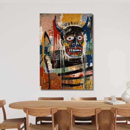 Distorsione Astratta Reinterpretazione Jean-Michel Basquiat ibsq2 quadro stampato su tela