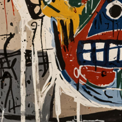 Distorsione Astratta Reinterpretazione Jean-Michel Basquiat ibsq2 quadro stampato su tela