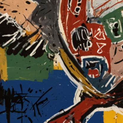 Volo Astratto Ispirato A Jean-Michel Basquiat ibsq3 quadro stampato su tela