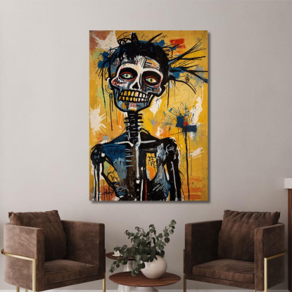 Visioni Astratte Della Mente Stile Jean-Michel Basquiat ibsq4 quadro stampato su tela