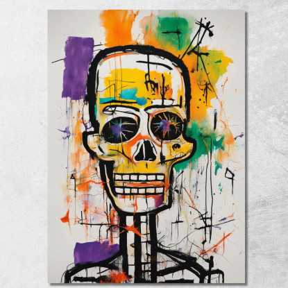 Caos Della Mente Ispirato A Jean-Michel Basquiat ibsq6 quadro stampato su tela