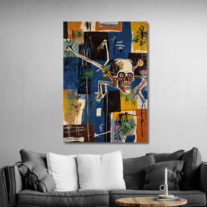 Caos Disarticolato Reinterpretazione Jean-Michel Basquiat ibsq8 quadro stampato su tela