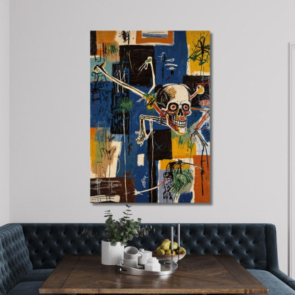 Caos Disarticolato Reinterpretazione Jean-Michel Basquiat ibsq8 quadro stampato su tela