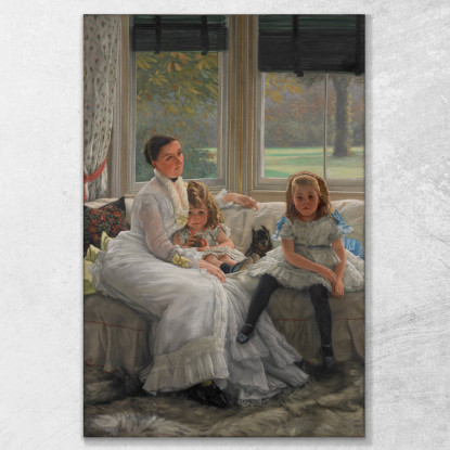 Ritratto Della Signora Catherine Smith Gill E Due Dei Suoi Figli James Tissot jts78 quadro stampato su tela