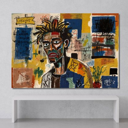 Visione Distorta Ispirato A Jean-Michel Basquiat ibsq9 quadro stampato su tela