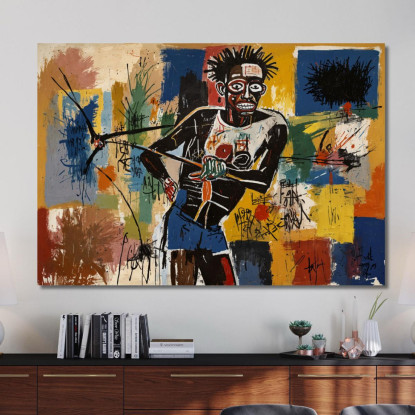Pescatore Reinterpretazione Jean-Michel Basquiat ibsq11 quadro stampato su tela