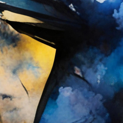 Volo Attraverso Il Caos Ispirato A Jean-Michel Basquiat ibsq12 quadro stampato su tela