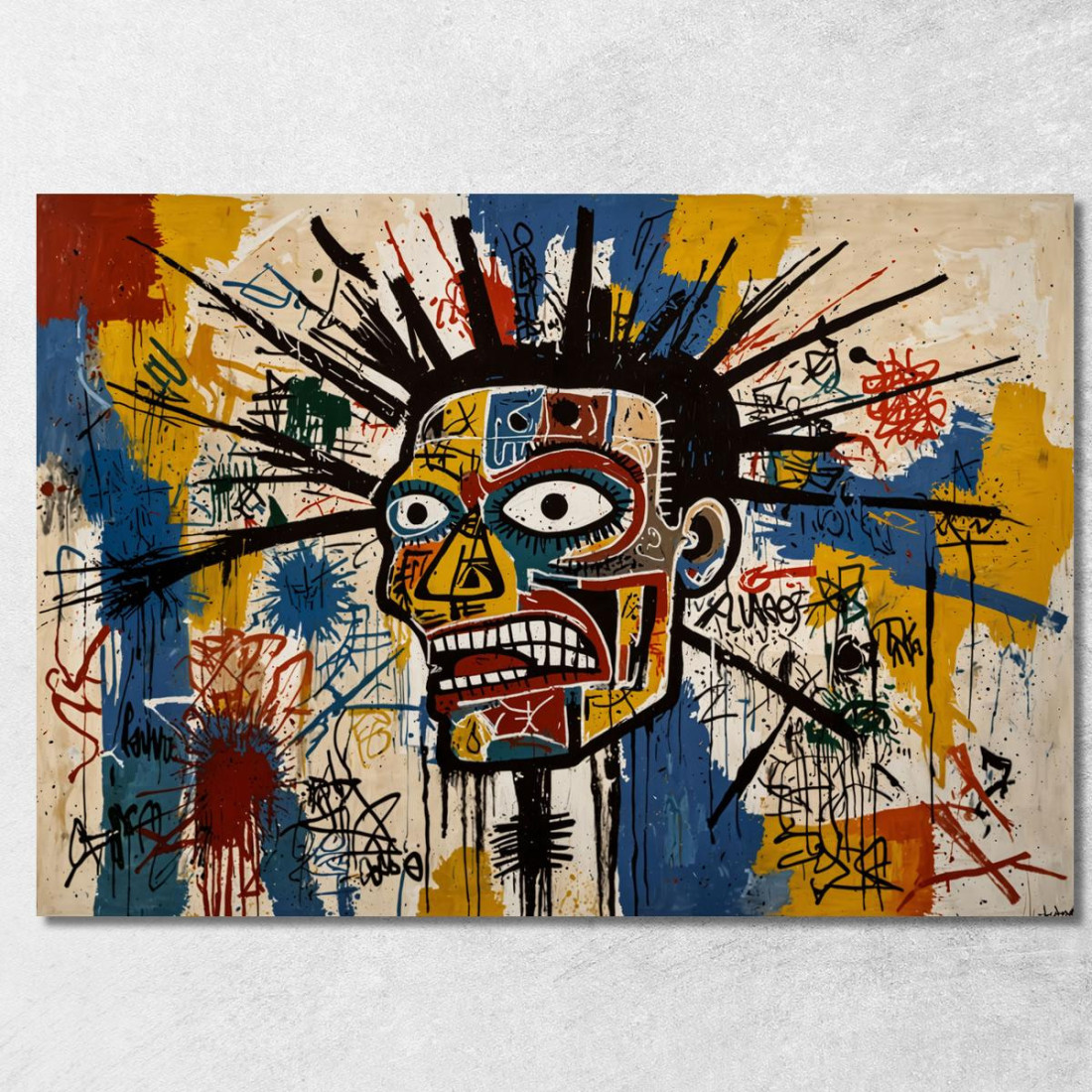 Identità Fratturata Stile Jean-Michel Basquiat ibsq13 quadro stampato su tela