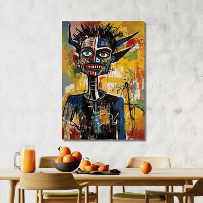 Identità Frammentata Nel Caos Reinterpretazione Jean-Michel Basquiat ibsq14 quadro stampato su tela