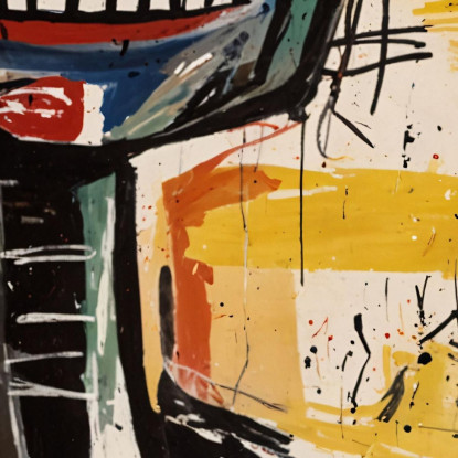 Identità Frammentata Nel Caos Reinterpretazione Jean-Michel Basquiat ibsq14 quadro stampato su tela