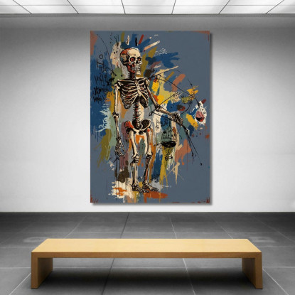 Giudizio Dei Morti Reinterpretazione Jean-Michel Basquiat ibsq17 quadro stampato su tela