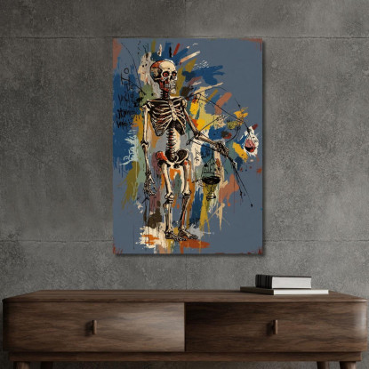 Giudizio Dei Morti Reinterpretazione Jean-Michel Basquiat ibsq17 quadro stampato su tela