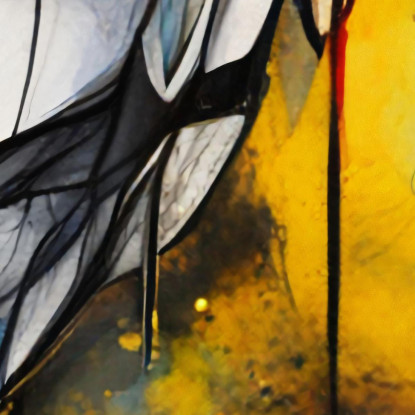 Sogno Aviario Al Neon Ispirato A Jean-Michel Basquiat ibsq18 quadro stampato su tela