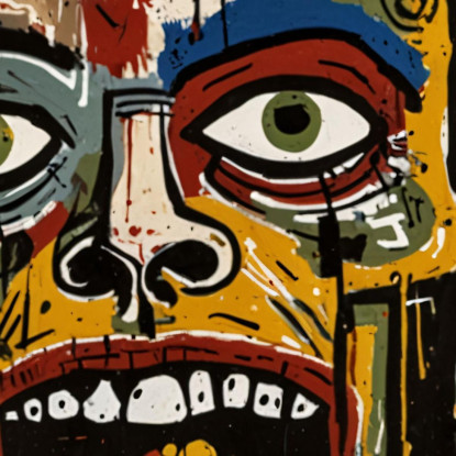 Urlo Al Neon Stile Jean-Michel Basquiat ibsq19 quadro stampato su tela