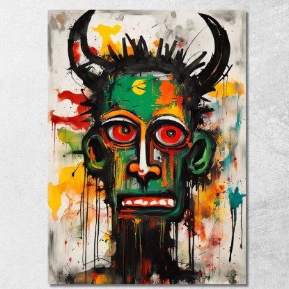 Spirito Ribelle Reinterpretazione Jean-Michel Basquiat ibsq20 quadro stampato su tela