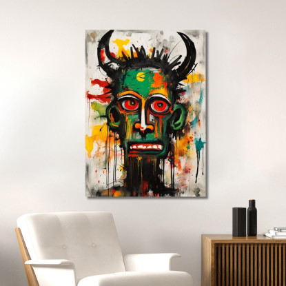 Spirito Ribelle Reinterpretazione Jean-Michel Basquiat ibsq20 quadro stampato su tela