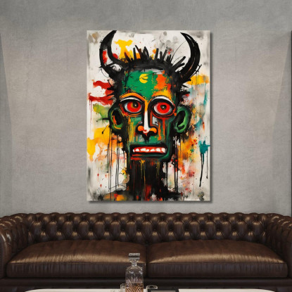 Spirito Ribelle Reinterpretazione Jean-Michel Basquiat ibsq20 quadro stampato su tela