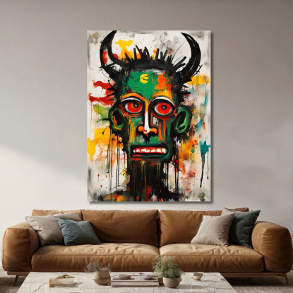 Spirito Ribelle Reinterpretazione Jean-Michel Basquiat ibsq20 quadro stampato su tela