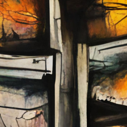 Re Scheletrico Stile Jean-Michel Basquiat ibsq22 quadro stampato su tela