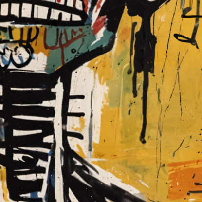 Ribellione Scheletrica Reinterpretazione Jean-Michel Basquiat ibsq23 quadro stampato su tela