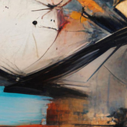 L'Uccello Del Caos Stile Jean-Michel Basquiat ibsq25 quadro stampato su tela