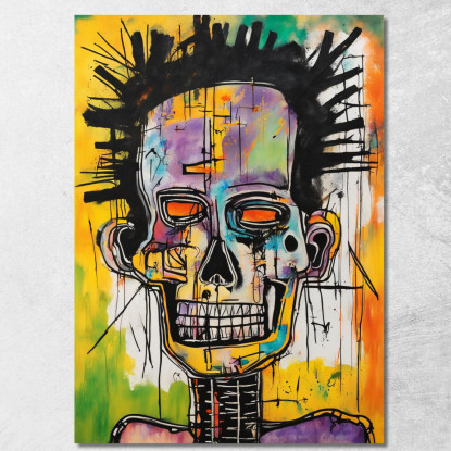 Lo Sguardo Elettrico Reinterpretazione Jean-Michel Basquiat ibsq26 quadro stampato su tela
