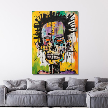 Lo Sguardo Elettrico Reinterpretazione Jean-Michel Basquiat ibsq26 quadro stampato su tela