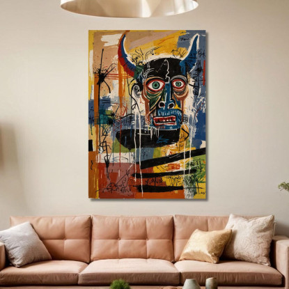 Il Guardiano Cornuto Stile Jean-Michel Basquiat ibsq28 quadro stampato su tela