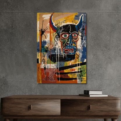 Il Guardiano Cornuto Stile Jean-Michel Basquiat ibsq28 quadro stampato su tela