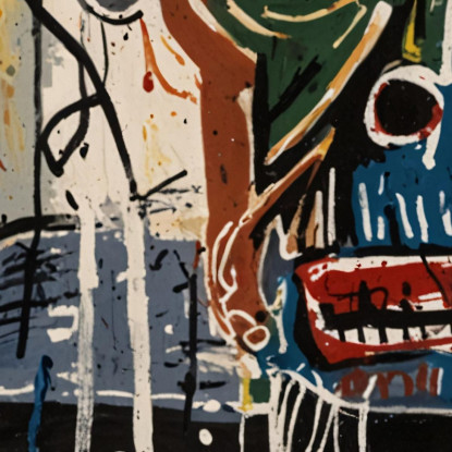 Il Guardiano Cornuto Stile Jean-Michel Basquiat ibsq28 quadro stampato su tela