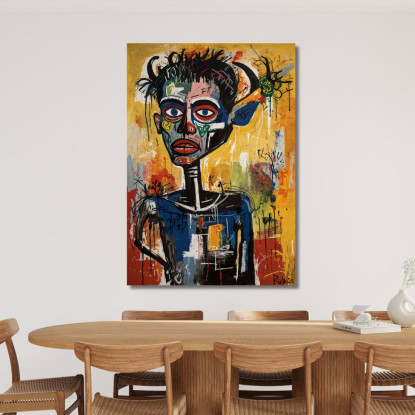 Il Visionario Mascherato Stile Jean-Michel Basquiat ibsq31 quadro stampato su tela