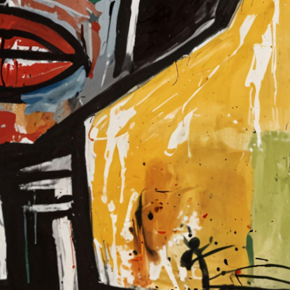 Il Visionario Mascherato Stile Jean-Michel Basquiat ibsq31 quadro stampato su tela
