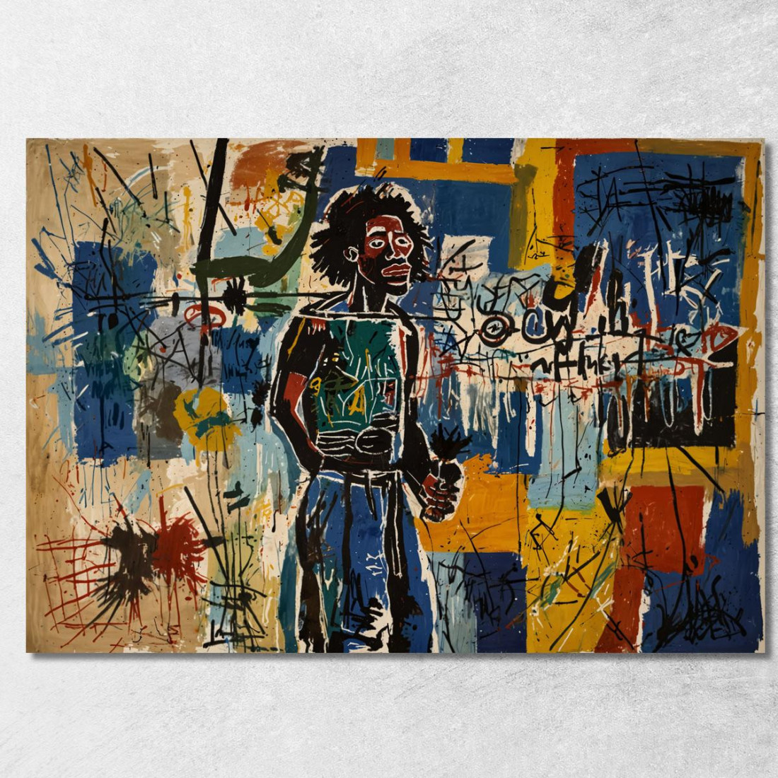 L'Osservatore Delle Strade Reinterpretazione Jean-Michel Basquiat ibsq32 quadro stampato su tela