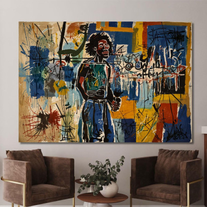 L'Osservatore Delle Strade Reinterpretazione Jean-Michel Basquiat ibsq32 quadro stampato su tela