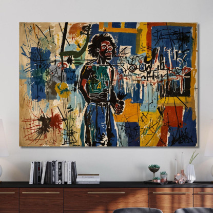 L'Osservatore Delle Strade Reinterpretazione Jean-Michel Basquiat ibsq32 quadro stampato su tela