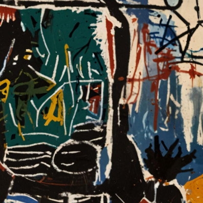 L'Osservatore Delle Strade Reinterpretazione Jean-Michel Basquiat ibsq32 quadro stampato su tela