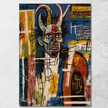 Anima Tormentata Ispirato A Jean-Michel Basquiat ibsq33 quadro stampato su tela