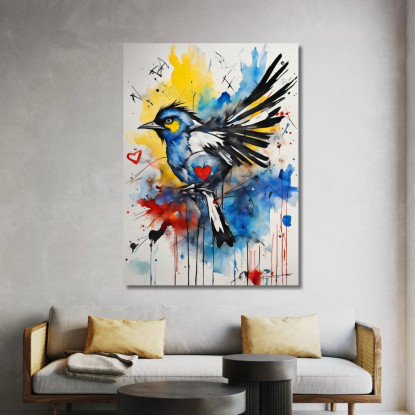 Cuore Selvaggio Stile Jean-Michel Basquiat ibsq37 quadro stampato su tela