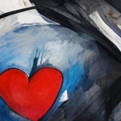 Cuore Selvaggio Stile Jean-Michel Basquiat ibsq37 quadro stampato su tela