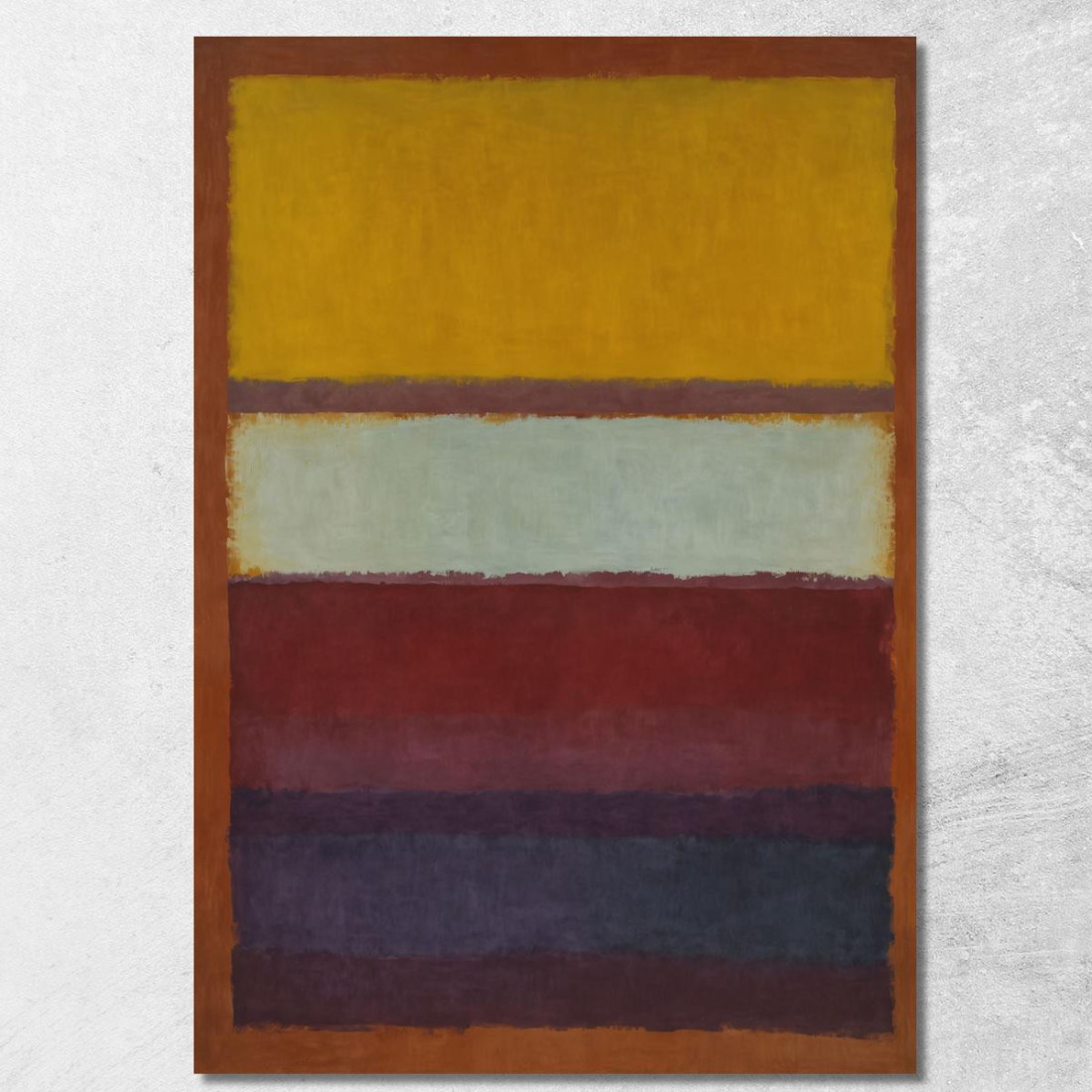 Terra D’Ombra Bruciata Azzurro E Strisce Indaco Reinterpretazione Mark Rothko irhk5 quadro stampato su tela