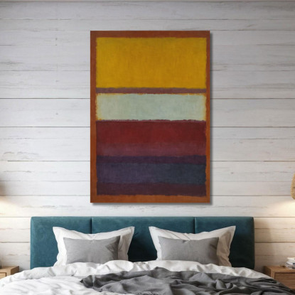 Terra D’Ombra Bruciata Azzurro E Strisce Indaco Reinterpretazione Mark Rothko irhk5 quadro stampato su tela