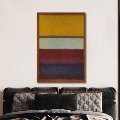 Terra D’Ombra Bruciata Azzurro E Strisce Indaco Reinterpretazione Mark Rothko irhk5 quadro stampato su tela
